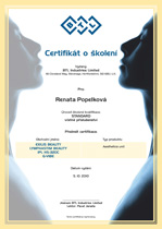 Certifikát o školení
