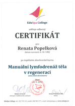 Certifikt - manuln lymfodren tla v regeneraci